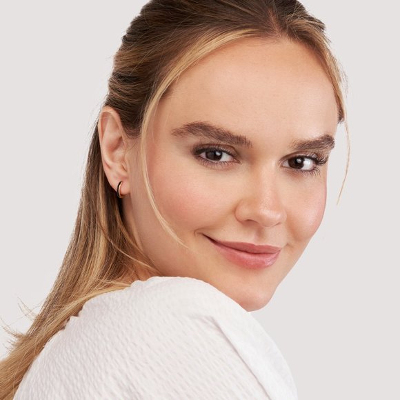 14K Solid Yellow Gold Black Enamel Baby Hoop Earrings